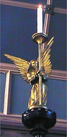 Angel on a riddel post - St Michael and All Angels, Inverness